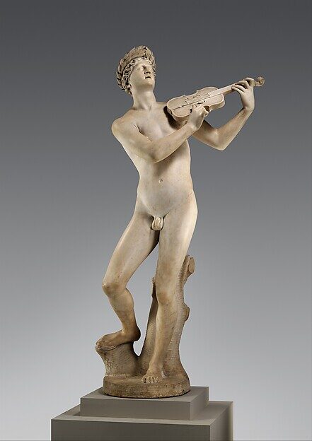 Marble statue of Orpheus as a laurel-crowned musician, 1600–1601.